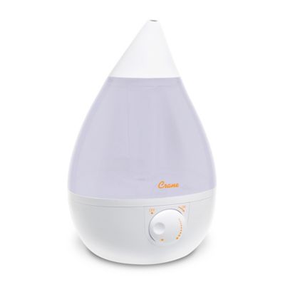 Crane Ultrasonic Cool-Mist Drop Shape Humidifier in White