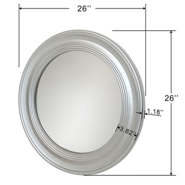 Everhome&trade; 26-Inch Round Steel Wall Mirror in Silver. View a larger version of this product image.