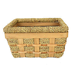 Bee & Willow™ Seagrass & Fir Wood Wastebasket in Natural