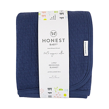 The Honest Company&reg; Matelasse Rainbow Stripes Reversible Receiving Blanket. View a larger version of this product image.
