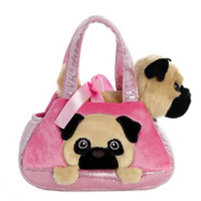 Aurora World&reg; Peek-A-Boo Pug 2-Piece Plush Toy Set