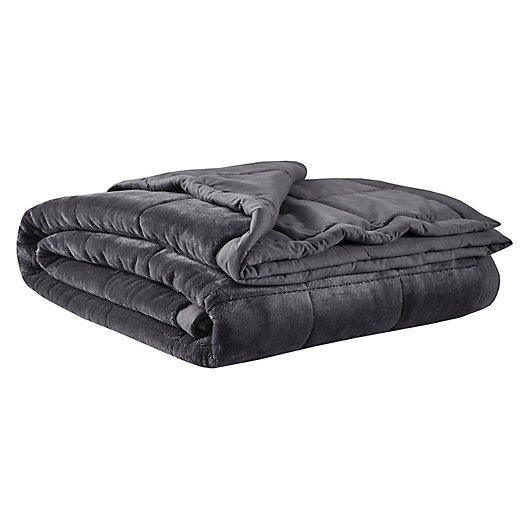 Alternate image 1 for Madison Park® Coleman Reversible Down Alternative Twin/Twin XL Blanket in Charcoal