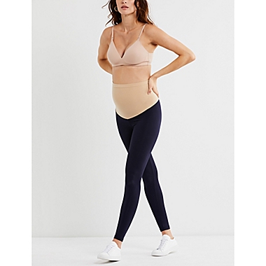 Motherhood&reg; Maternity Small Luxe Essentials Secret Fit Belly Maternity Leggings in Navy. View a larger version of this product image.