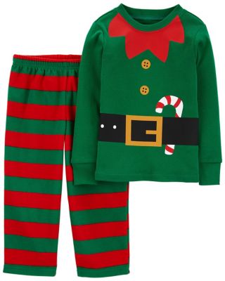 carter&#39;s&reg; 2-Piece Elf Christmas Long Sleeve Pajama Set in Green/Red