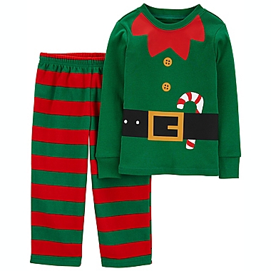 carter&#39;s&reg; Size 24M 2-Piece Elf Christmas Long Sleeve Pajama Set in Green/Red. View a larger version of this product image.