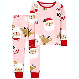 carter's® Size  3T 2-Piece Santa Icon Pajama in Pink