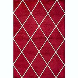 JONATHAN Y Cole 3' x 5' Minimalist Trellis Area Rug in Red/White