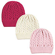 Hudson Baby&reg; Infant/Toddler Knitted Beanie and Gloves 3-Piece Set in Pink/Cream