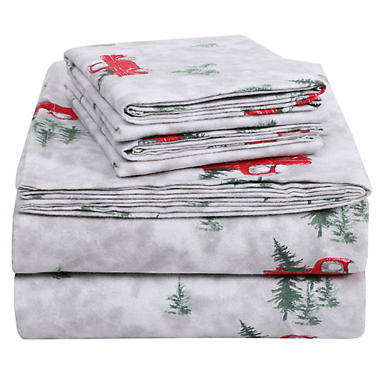 Alternate image 1 for EnvioHome™ Truck and Tree Flannel Sheet Set