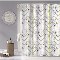 Dainty Home 72-Inch x 72-Inch Luxe Marble Shower Curtain in Silver