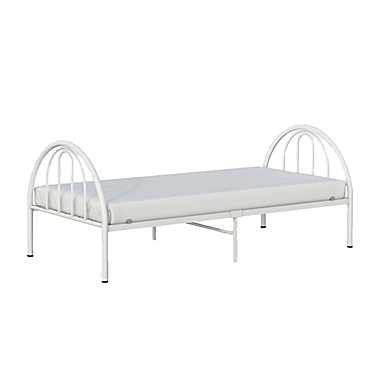 Rack Furniture Brooklyn Metal Twin Bed in White. View a larger version of this product image.
