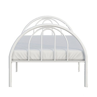 Rack Furniture Brooklyn Metal Twin Bed in White. View a larger version of this product image.