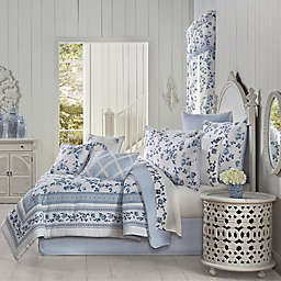 J. Queen New York Rialto 4-Piece Reversible Full Comforter Set in French Blue