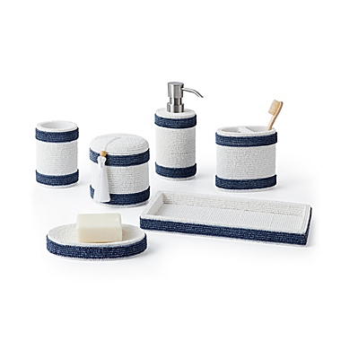 Everhome&trade; Beaded Striped Bathroom Accessory Collection. View a larger version of this product image.