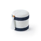 Everhome&trade; Beaded Striped Jar in White/Blue