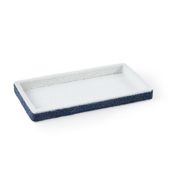Everhome&trade; Beaded Striped Tray in White/Blue