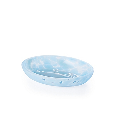 Everhome&trade; Coastal Dalmation Glass Soap Dish in Skyway. View a larger version of this product image.