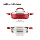 Alternate image 4 for Rachael Ray&trade; Create Delicious Nonstick 3-Piece Steamer Set in Red