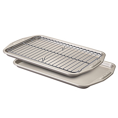 Circulon&reg; Total Non-Stick 3-Piece Baking Pan Set in Grey. View a larger version of this product image.