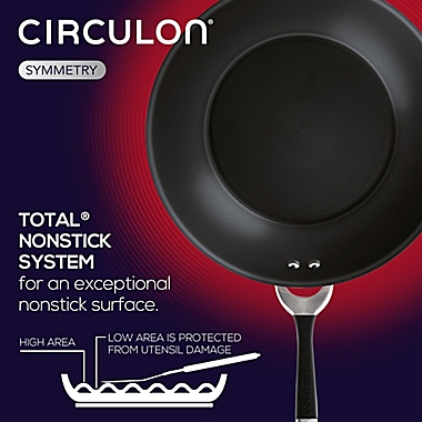 Circulon&reg; Symmetry&trade; Nonstick Hard Anodized 14-Inch Open Stir Fry Pan in Black. View a larger version of this product image.