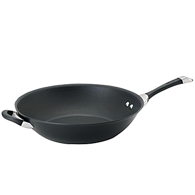Circulon&reg; Symmetry&trade; Nonstick Hard Anodized 14-Inch Open Stir Fry Pan in Black. View a larger version of this product image.
