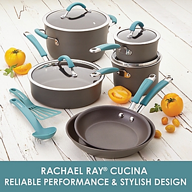 Details about   *New* RACHEL RAY Cucina Hard-Anodized 11-Inch Covered Stir Fry Pan in Agave Blue 