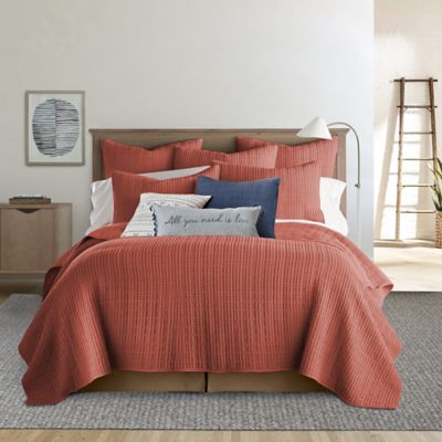 Levtex Home Mills Waffle 2-Piece Twin/Twin XL Quilt Set in Adobe