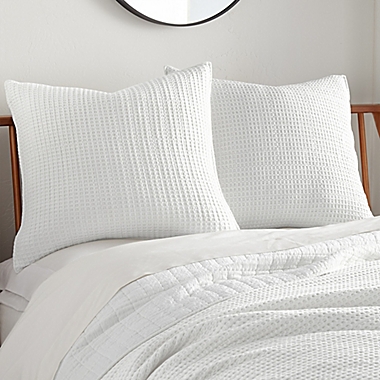 Levtex Home Mills Waffle European Pillow Shams in Bright White (Set of 2). View a larger version of this product image.