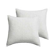 Levtex Home Mills Waffle European Pillow Shams in Bright White (Set of 2)