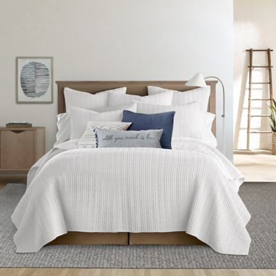 Levtex Home Mills Waffle 3-Piece Full/Queen Quilt Set in Bright White