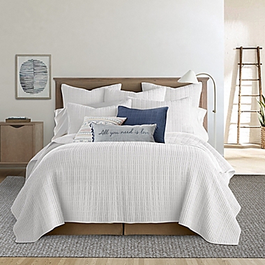 Levtex Home Mills Waffle 3-Piece Full/Queen Quilt Set in Bright White. View a larger version of this product image.