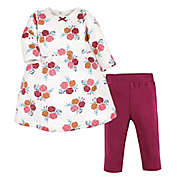 Hudson Baby&reg; 2-Piece Rose Quilted Dress and Leggings Set in Rose
