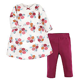 Hudson Baby® 2-Piece Rose Quilted Dress and Leggings Set in Rose