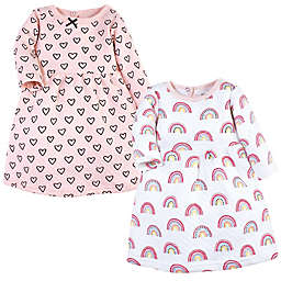 Hudson Baby® Size 5T 2-Pack Modern Rainbow and Hearts Long Sleeve Dresses