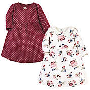 Hudson Baby&reg; 2-Pack Floral Long Sleeve Dresses in Dusty Rose