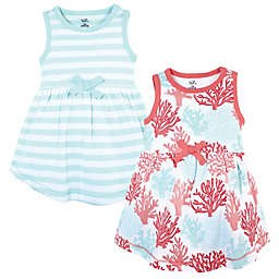 Touched by Nature Size 9-12M 2-Pack Coral Reef Sleeveless Organic Cotton Dresses