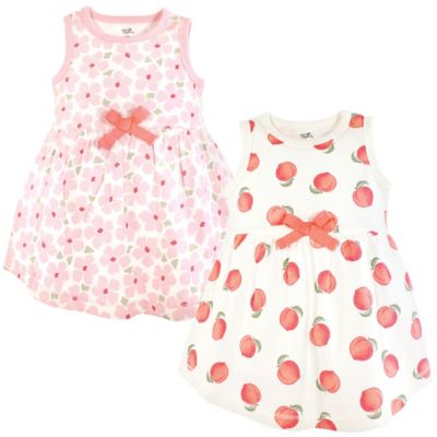 Touched by Nature Size 3-6M 2-Pack Peach Sleeveless Organic Cotton Dresses