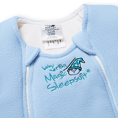 Baby Merlin&reg; Size 6-9M Microfleece Baby Sleepsuit Wearable Blanket in Blue. View a larger version of this product image.