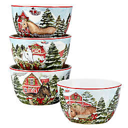 Certified International Homestead Christmas Ice Cream Bowls (Set of 4)