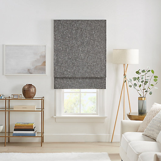 Alternate image 1 for Eclipse Drew 33-Inch 100% Total Blackout Cordless Lined Roman Shade in Charcoal