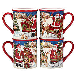 Certified International Santa's Workshop Mugs (Set of 4)