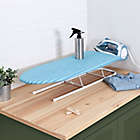 Alternate image 1 for Honey-Can-Do&reg; Deluxe Tabletop Ironing Board with Retractable Iron Rest in White/Aqua