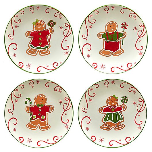 Alternate image 1 for Certified International Holiday Magic Gingerbread Dessert Plates (Set of 4)