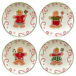 Certified International Holiday Magic Gingerbread Dessert Plates (Set of 4)