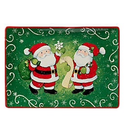 Certified International Holiday Magic Santa Rectangular Platter