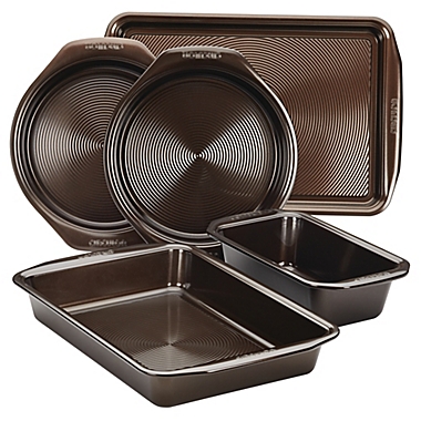 Circulon&reg; Non-Stick 5-Piece Bakeware Set in Chocolate. View a larger version of this product image.