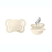 BIBS&reg; Couture 0-6M 2-Pack Silicone Pacifiers in Ivory