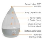 Alternate image 5 for Crane Ultrasonic Cool-Mist Drop Shape Humidifier in Grey