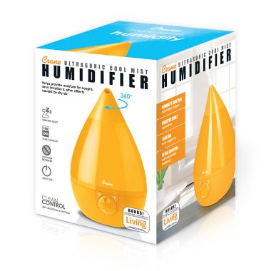 Crane Ultrasonic Cool-Mist Drop Shape Humidifier in Orange. View a larger version of this product image.