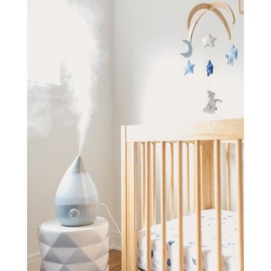 Crane Ultrasonic Cool-Mist Drop Shape Humidifier in Grey. View a larger version of this product image.
